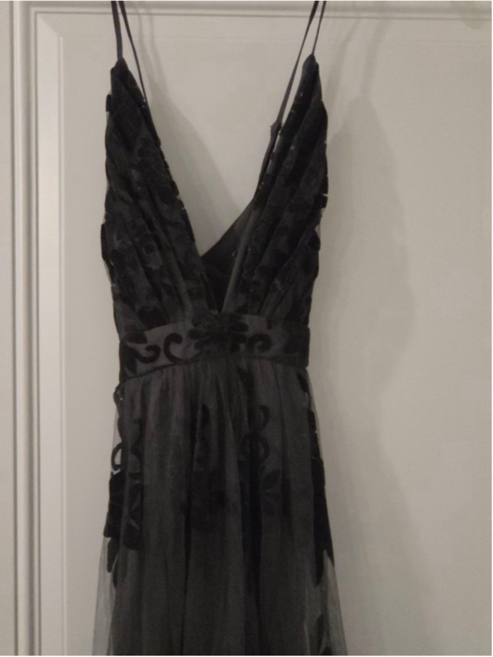 Women's Windsor Black Floral Mesh Maxi Dress size Small - Picture 6 of 16